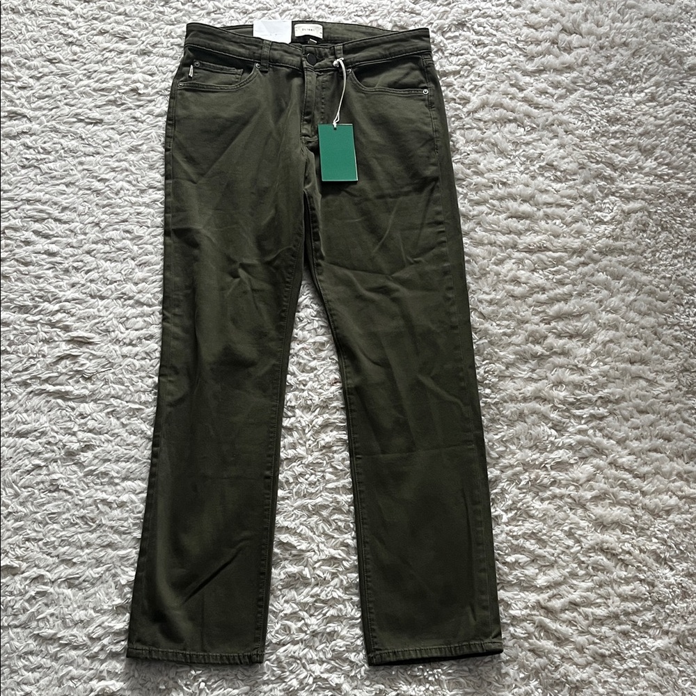 DL1961 Avery Relaxed Straight Dark Green Casual Pants